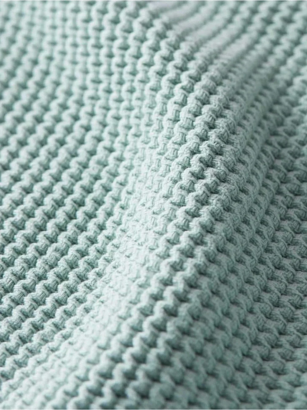 Legends Hotel Garter Stitch Cotton Blanket Full/Queen Cloud Blue NWT Retail $246